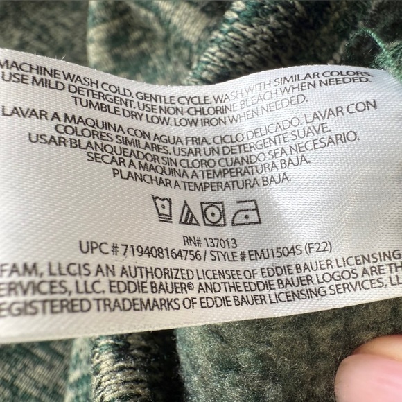 Eddie Bauer Mens Sweater Size XL Green 1/4 Zip Up Pullover Plush Fleece Pocket - Picture 9 of 9